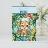 Carte Baby Leopard Happy Birthday Special Grandson (Debout devant)
