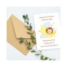 Baby Loss Boy Daddy Birthday Moon Lion Card