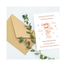 Baby Loss Boy Mummy Birthday Balloon Rabbit Card