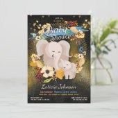 Carte Baby Mama Elephant Floral Boho Baby shower (Debout devant)
