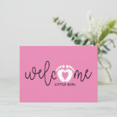 Carte Baby meisje est geboren. geboortekaartjes. kaart (Debout devant)