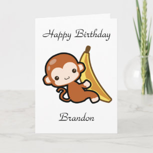 Carte Baby Monkey Personnalisable À L'Anniversaire De La