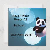 Carte Baby Panda Bubbles, (Dos)