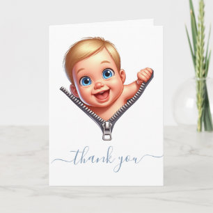 Carte Baby Peeking dehors Baby shower Merci