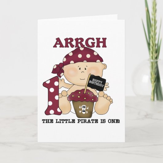 Carte Baby Pirate 1er Anniversaire Tshirts et cadeaux (Devant)