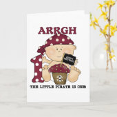 Carte Baby Pirate 1er Anniversaire Tshirts et cadeaux (Fleur jaune)