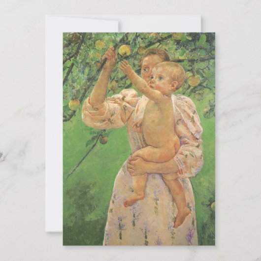Carte Baby Reaching for an Apple par Mary Cassatt (Devant)