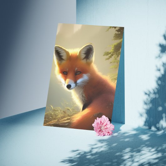 Carte Baby Red Fox Wildlife Portrait Card