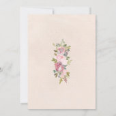 Carte baby shower à fleurs rose bordeaux rustique invita (Dos)