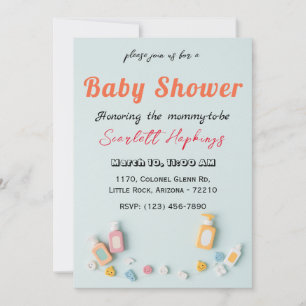 Carte Baby shower adorable avec bébé Essentials
