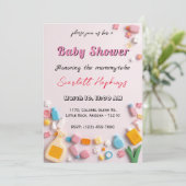 Carte Baby shower adorable avec bébé Essentials (Debout devant)