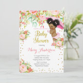Carte Baby shower American Princess d'Afrique (Debout devant)