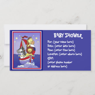 Carte Baby shower Animal Voyage Americana