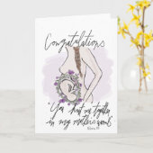 Carte baby shower, aquarelle florale/verte (Fleur jaune)