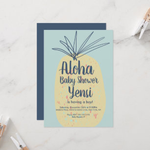 Carte Baby Shower Art Bébé Thème Tropical Été Aloha Anan