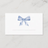 Carte baby shower avec arc bleu poussiéreux (Devant)