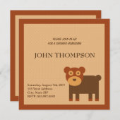 Carte Baby shower bébé chien chien chien chien chi (Devant / Derrière)