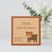 Carte Baby shower bébé chien chien chien chien chi (Debout devant)