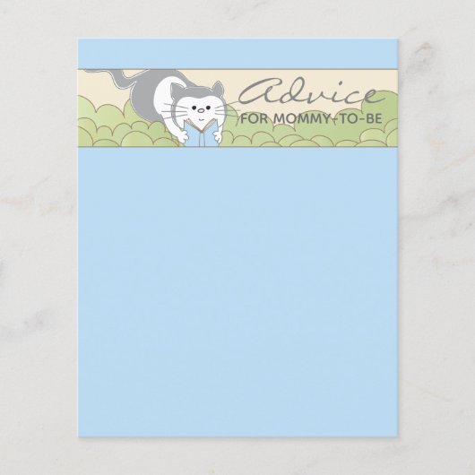 Carte baby shower "Blue Cat Storybook" (Devant)