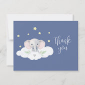 Carte Baby shower Blue Little Peanut Elephant Moderne (Devant)
