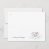 Carte Baby shower Blue Little Peanut Elephant Moderne (Dos)