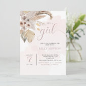 CARTE BABY SHOWER BOHO, PAMPAS GRASS, BÉBÉ (Debout devant)