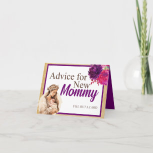 Carte Baby shower Boho violet Conseils pour maman Table