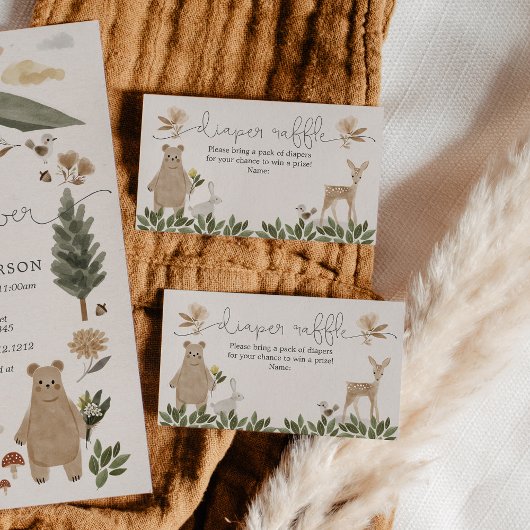Carte Baby shower Boho Woodland Diaper
