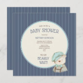 Carte Baby shower Boy Boy Bleu (Devant / Derrière)