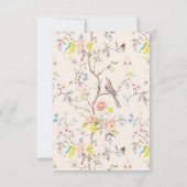 Carte Baby shower chinois rose floral (Dos)