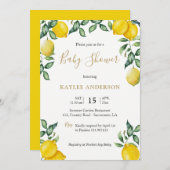Carte Baby shower citron (Devant / Derrière)