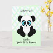 Carte Baby shower Cute Panda (Fleur jaune)