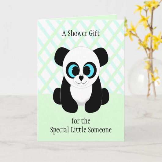 Carte Baby shower Cute Panda (Fleur jaune)