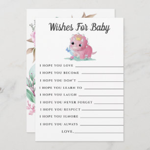 Carte Baby shower Cute Rose Dinosaur Peony