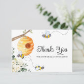 Carte Baby shower d'abeilles Merci (Debout devant)