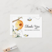 Carte Baby shower d'abeilles Merci (Devant/Arrière en situation)