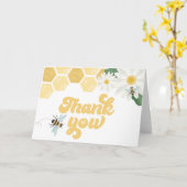 Carte Baby shower d'abeilles Merci (Fleur jaune)