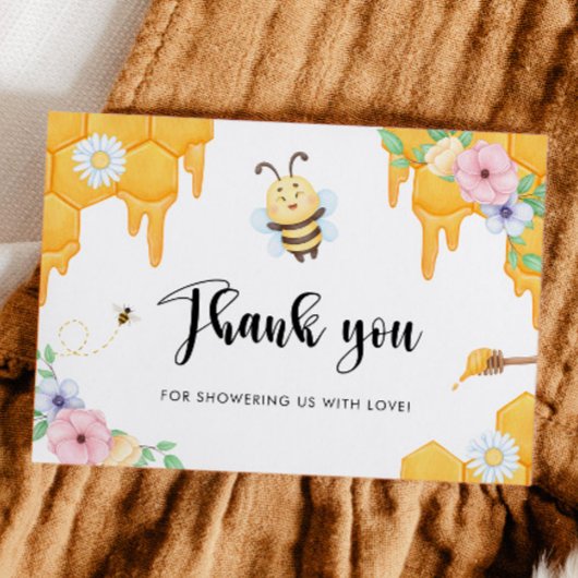 Carte Baby shower d'abeilles Merci
