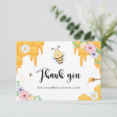 Carte Baby shower d'abeilles Merci (Debout devant)