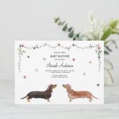 Carte Baby shower Dachshund Chien (Debout devant)
