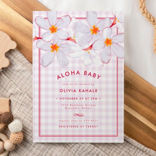 Carte Baby shower d'Aloha floral clair tropical