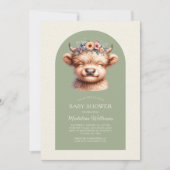 Carte Baby shower d'arc de vache de Highland (Devant)