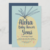Carte Baby shower d'art ananas Tropical Summer Aloha (Devant / Derrière)