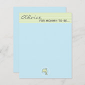 Carte baby shower "Dauphin bleu/vert" (Devant / Derrière)