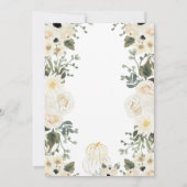 Carte baby shower de citrouille à fleurs d'ivoire (Dos)