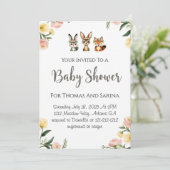Carte Baby shower de conception des bois (Debout devant)