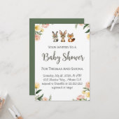 Carte Baby shower de conception des bois (Devant/Arrière en situation)