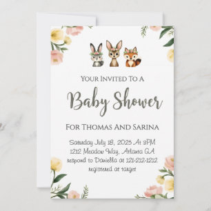 Carte Baby shower de conception des bois