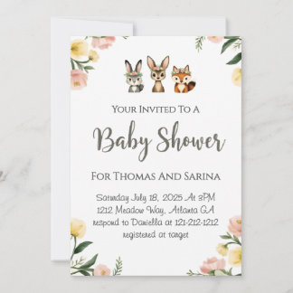 Carte Baby shower de conception des bois