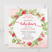 Carte Baby shower de fraise Berry (Devant)